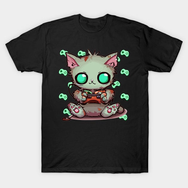 Player Cat Zombie T-Shirt by VectX